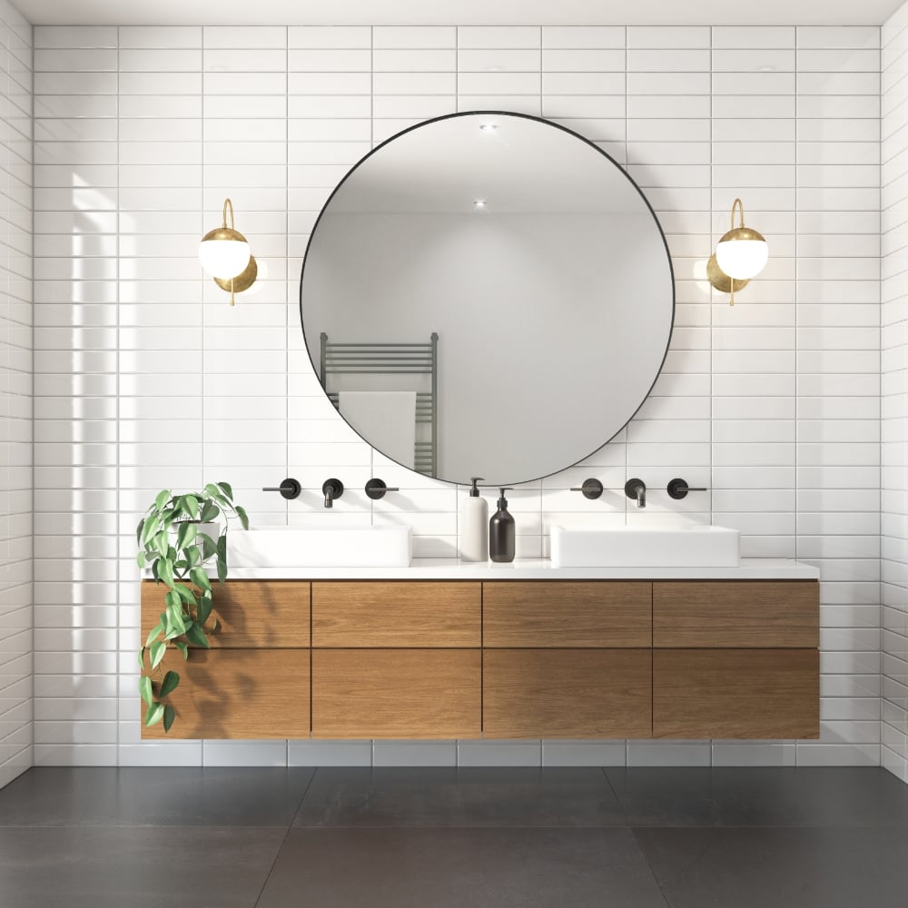 koupelnová skříň s velkým zrcadlem